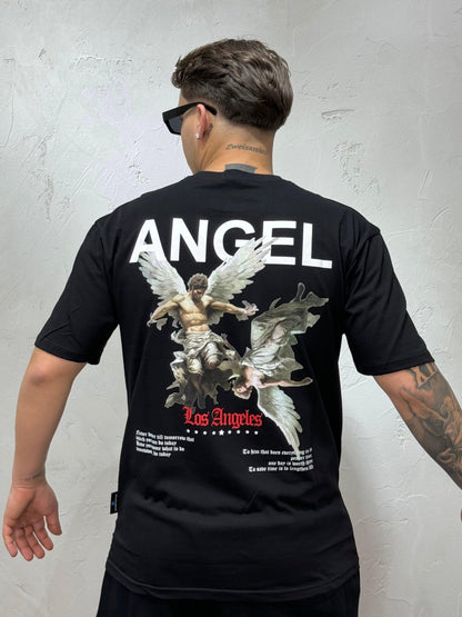 T-SHIRTY REGULAR FIT ANGEL BLACK