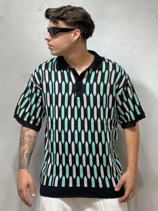 POLO IN FILO DRIP BICOLOR GREEN