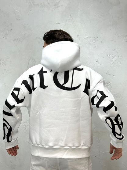 HOODIE BOXY FIT GEARS WHITE