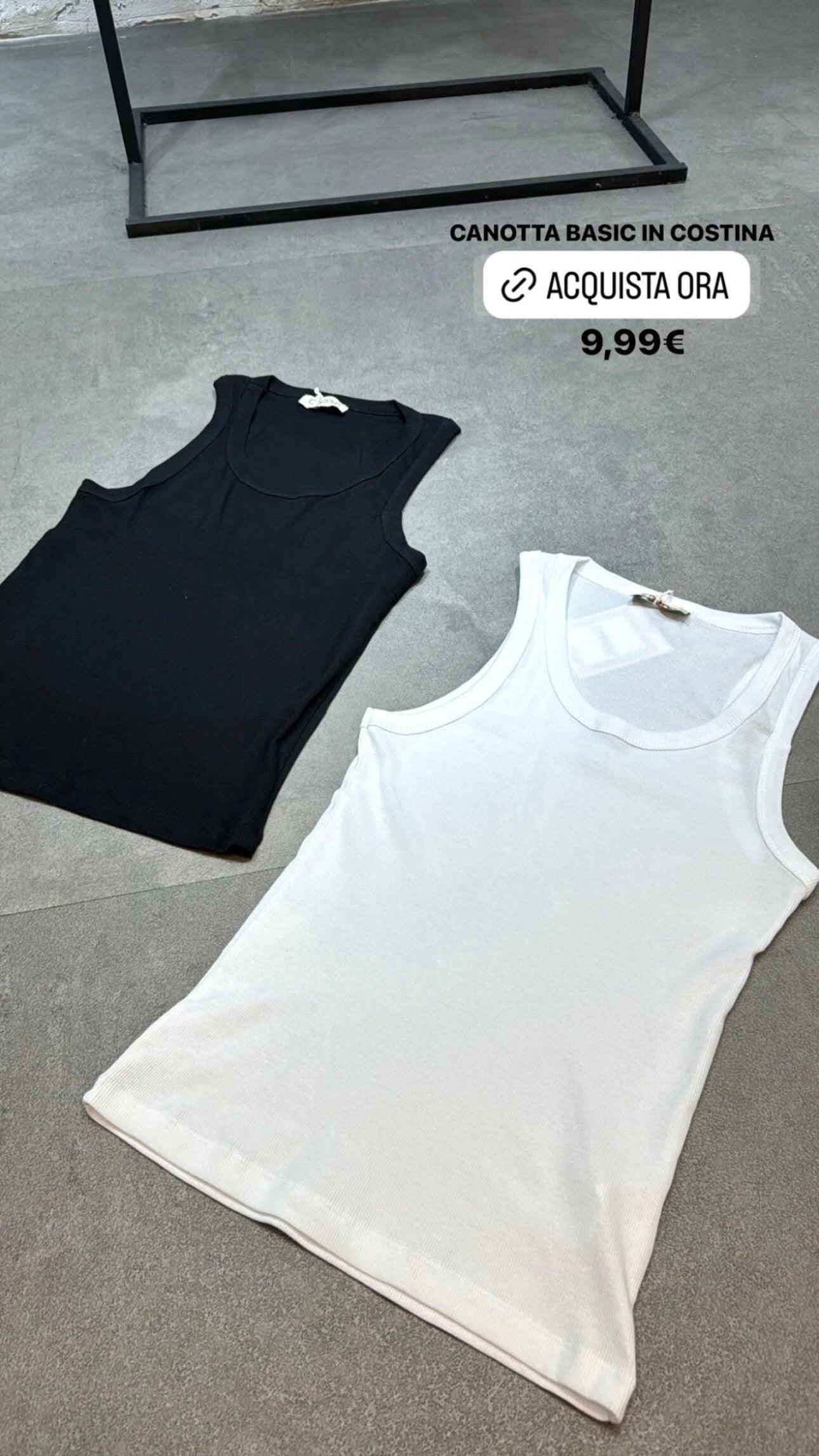 BASIC TANK TOP IN WHITE RIB